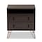 Baxton Studio Glover Modern Dark Brown Finished Wood and Rose Gold-Tone Finished Metal 2-Drawer Nightstand 179-11220-Zoro - alternate 9